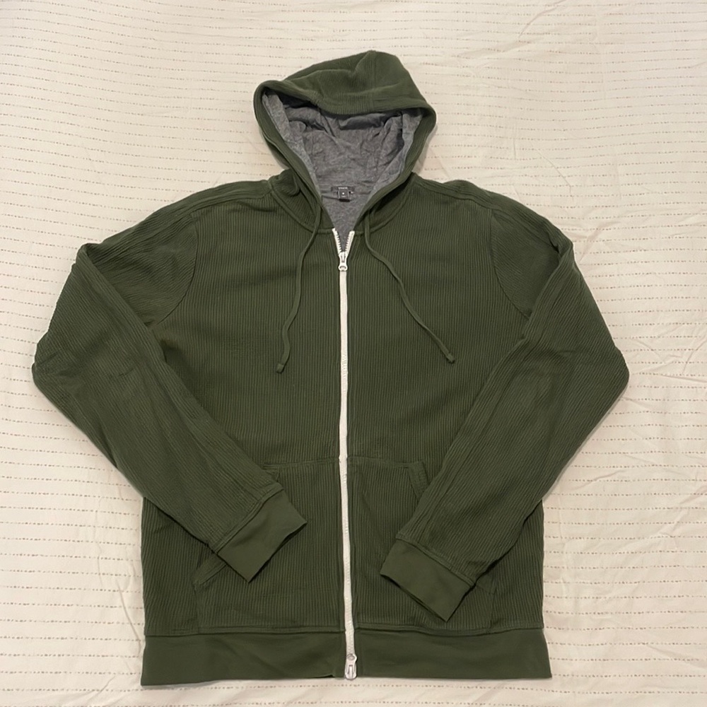 Vince green full zip hoodie, size M